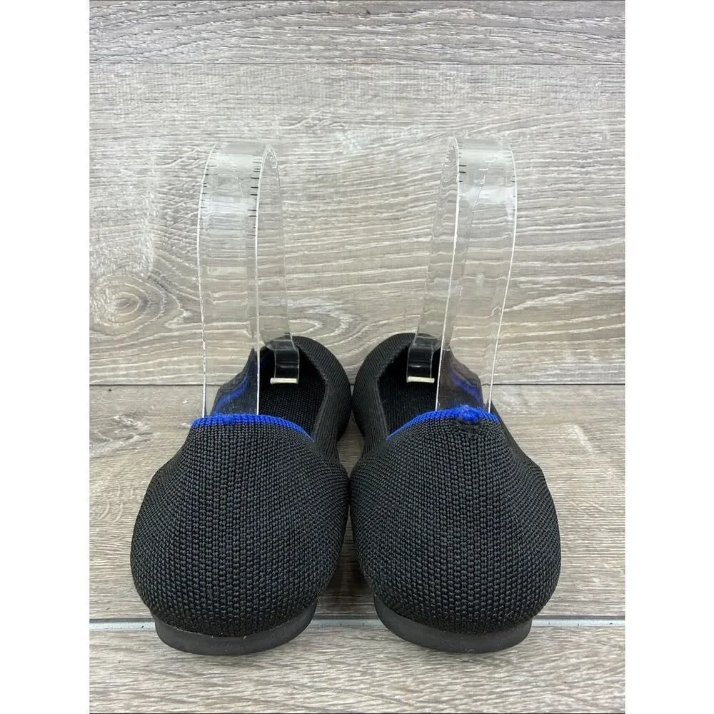 Rothy’s “The Flat” Black Knit Women’s Sz 7.5 Slip-On Round Toe Ballet Flats